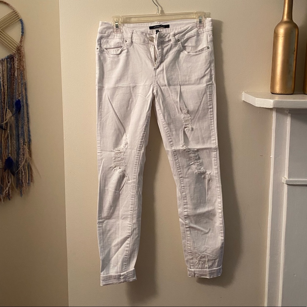 White ripped jeans